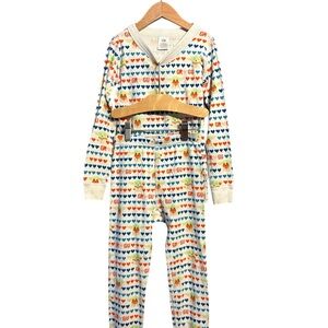 Hanna Andersson Multicolor Heart Print Kids Pajamas